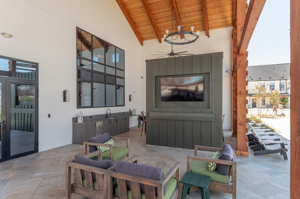 Outdoor Entertainment and Seating at Hermosa Village, Texas, 78641