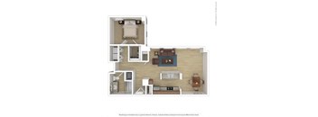 a typical floor plan of a 1 bedroom apartment