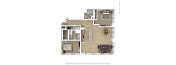 a typical floor plan of a 1 bedroom apartment