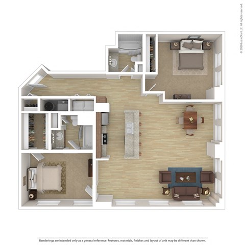 a typical floor plan of a 1 bedroom apartment