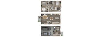 A set of four images showing different floor plans of a house.