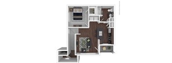 The Oak Floor Plan at Woodbridge Villas Apartments, Sachse