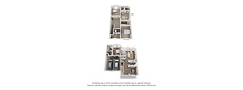 Two images of apartment layouts with a disclaimer at the bottom.