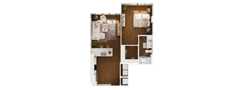 a floor plan of a house with a bedroom and a bathroom