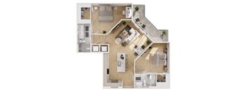 a floor plan of a home with a bedroom and a living room