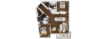 a floor plan of a house with a bedroom and a bathroom
