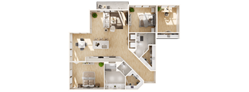 a floor plan of a house with a bedroom and a bathroom