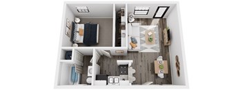 a 2400 sq ft floor plan with a bedroom and a living room