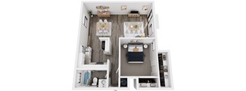 a 1 bedroom floor plan  503 square feet
