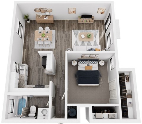 a 1 bedroom floor plan  503 square feet