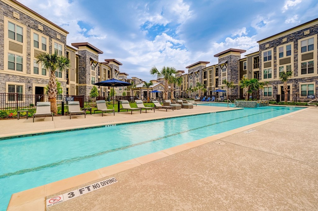 Sparkling swimming pool lap section