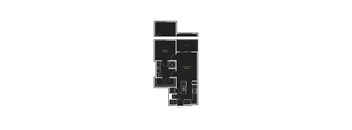 A black and white floor plan of a house with labeled rooms.