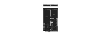 A black and white image of a floor plan for a house.