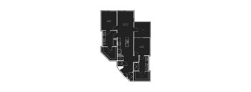 A black and white image of a floor plan for a house.