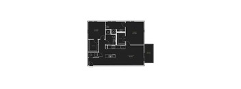 A black and white floor plan of a house with labeled rooms.