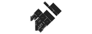 A black and white image of a house floor plan with labeled rooms.