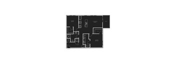 A black and white floor plan of a house with labeled rooms.