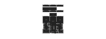 A black and white image of a floor plan for a two-story building.