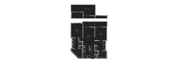 A black and white floor plan of a house with labeled rooms.