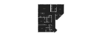 A black and white floor plan of a house with labeled rooms.