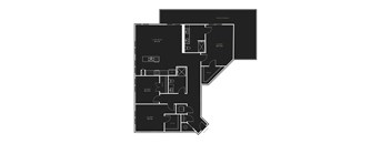 A black and white floor plan of a house with labeled rooms.