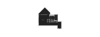 A black and white floor plan of a house with a sleep/live area.