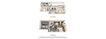 a comparison of a 2nd floor and 1st floor floor plan of a house