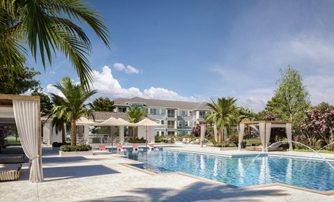Resort style swimming pool