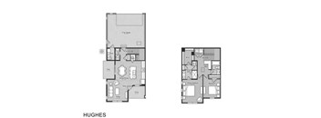 A floor plan of a two-car garage and a house layout.