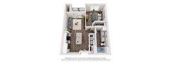 bedroom floor plan at the approach at summit park apartments in hendersonville, nc