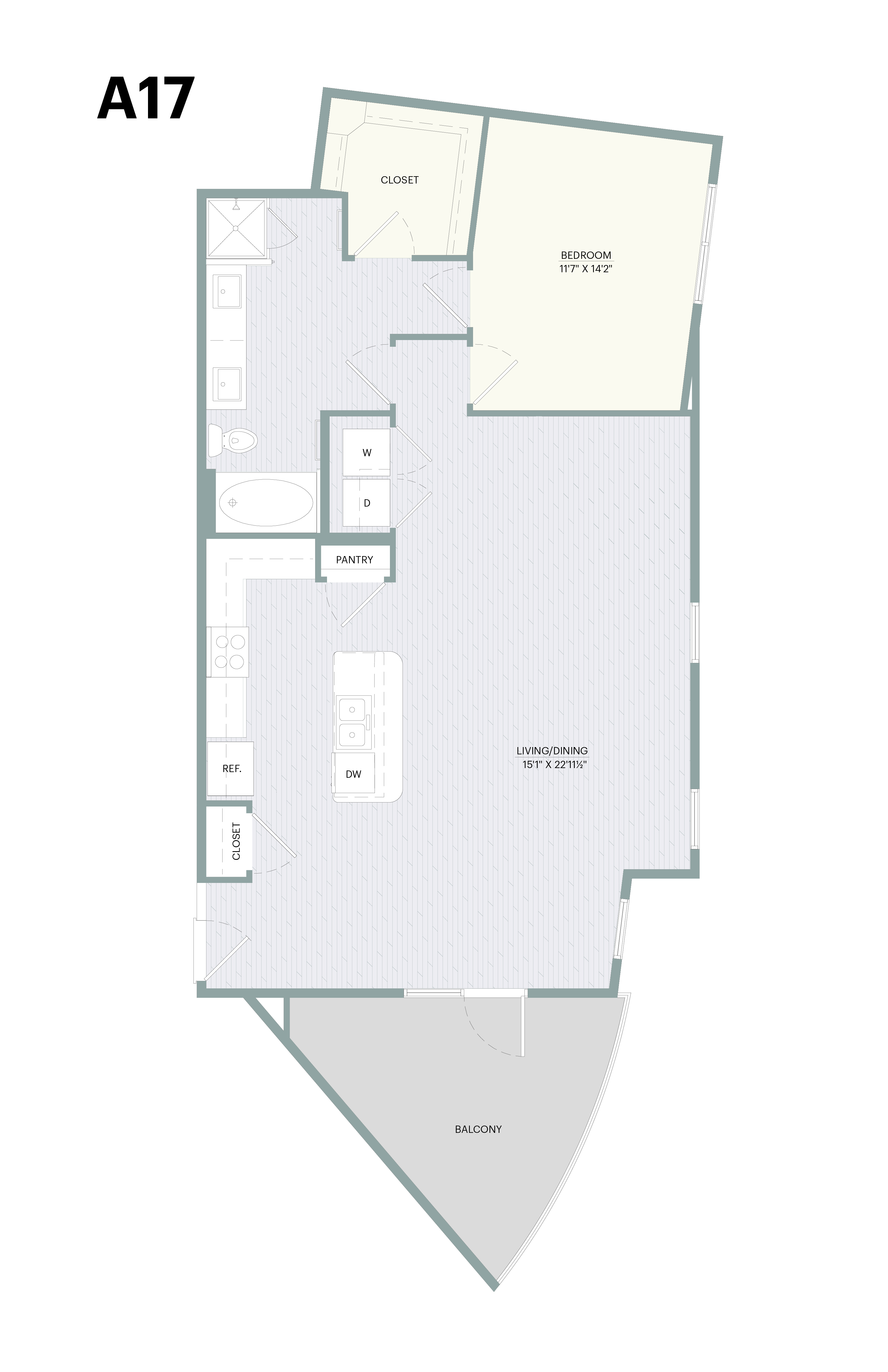 A17 floor plan with labeled rooms.