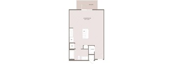 A floor plan of a living and bedroom area with a closet and a reference room.