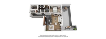 a stylized floor plan is shown in this rendering