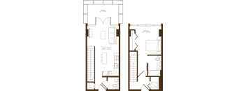 A floor plan of a house with a terrace and a bedroom.