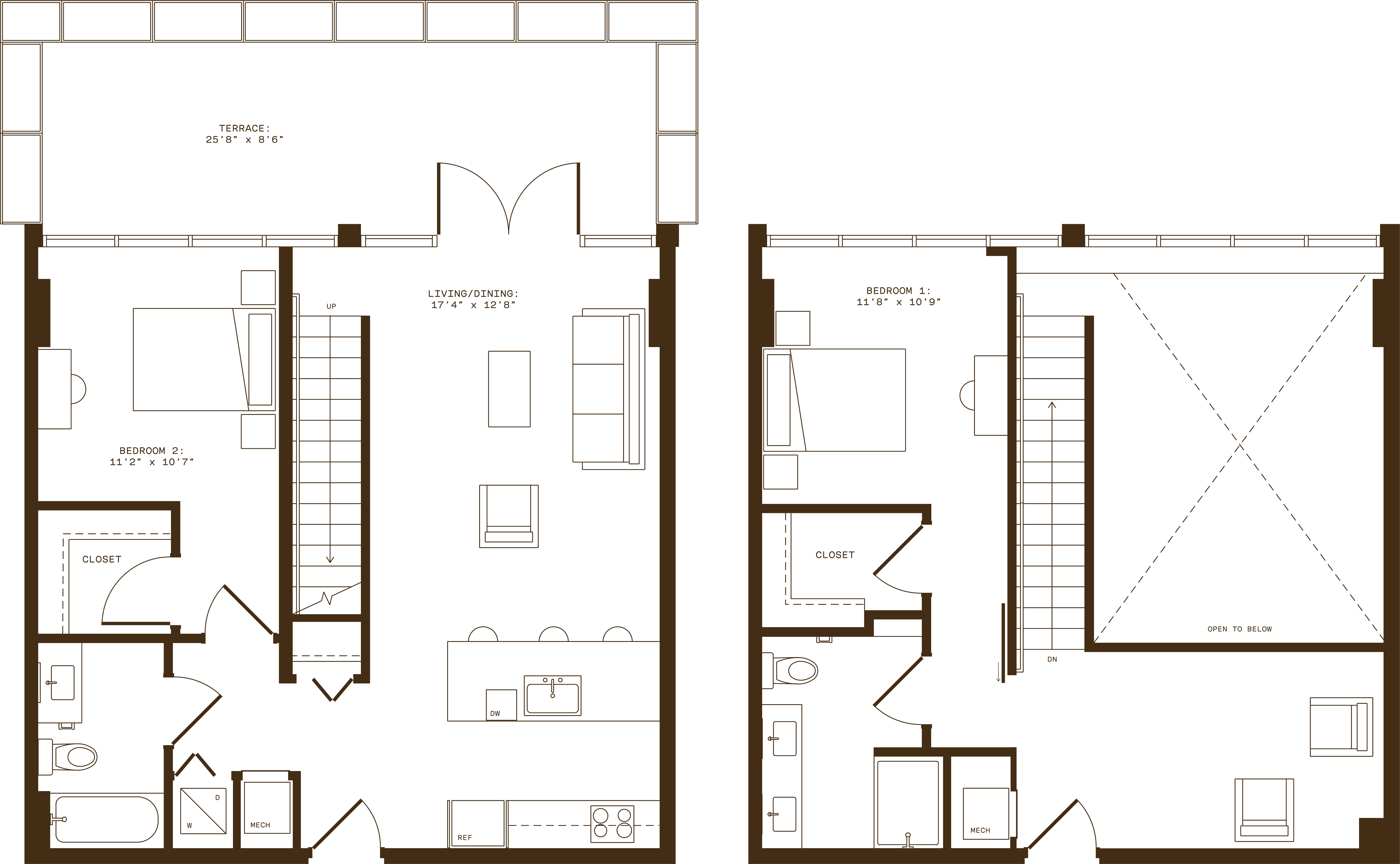 A floor plan of a building with rooms labeled.