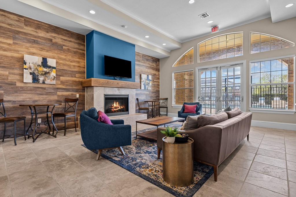 clubhouse with fireplace