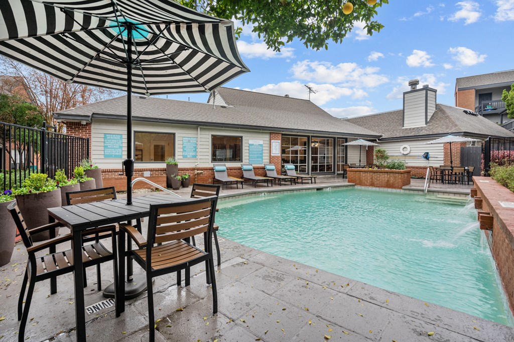 our apartments have a resort style pool and patio