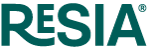 The image shows the word "RESIA" in large, bold letters.