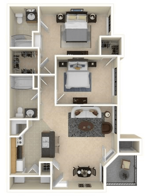 a floor plan of a house with a bedroom and a living room