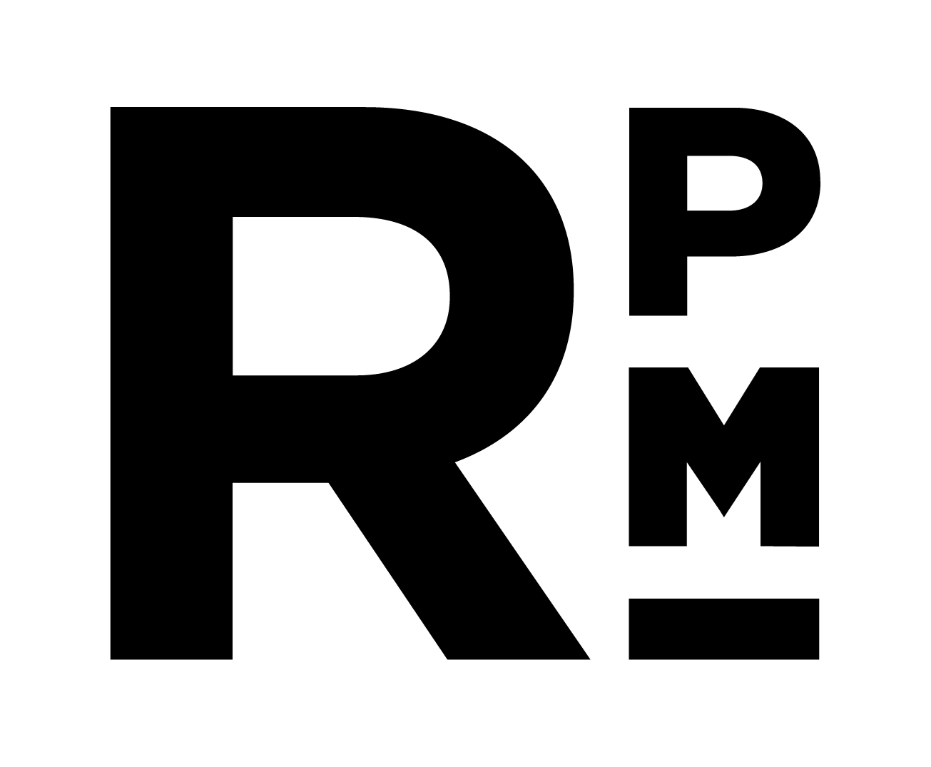 a logo with the letters rpm on a green background