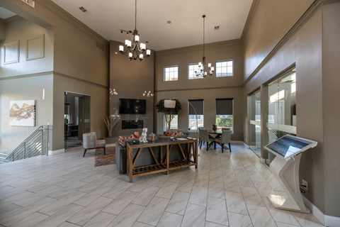 Clubhouse lounge at Woodbridge Villas Apartments, Sachse, Texas