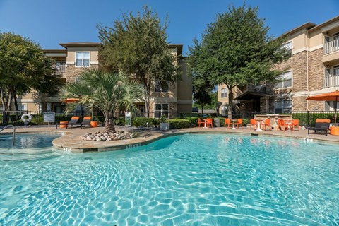 Swimming pool at Woodbridge Villas Apartments, Sachse, 75048