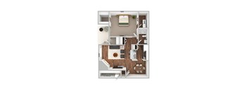 a floor plan of a 1 bedroom apartment at the residences at silver hill in suitland,