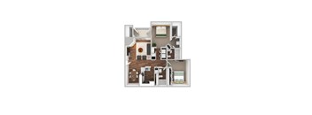 bedroom floor plan an in 3d