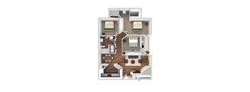bedroom floor plan an in 3d