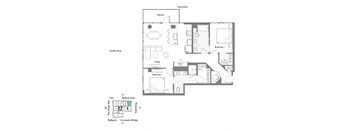 the typical floor plan of a 1 bedroom apartment
