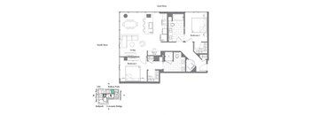 the typical floor plan of a 1 bedroom apartment