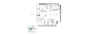 the typical floor plan of the renovated apartment