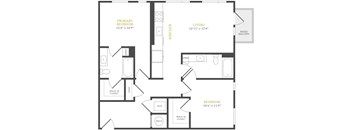 A black and white image of a floor plan for a home.