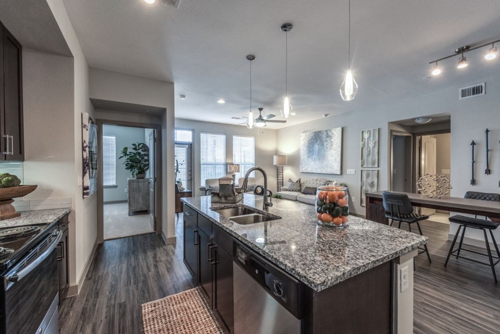 upgraded lighting fixtures in apartment living room